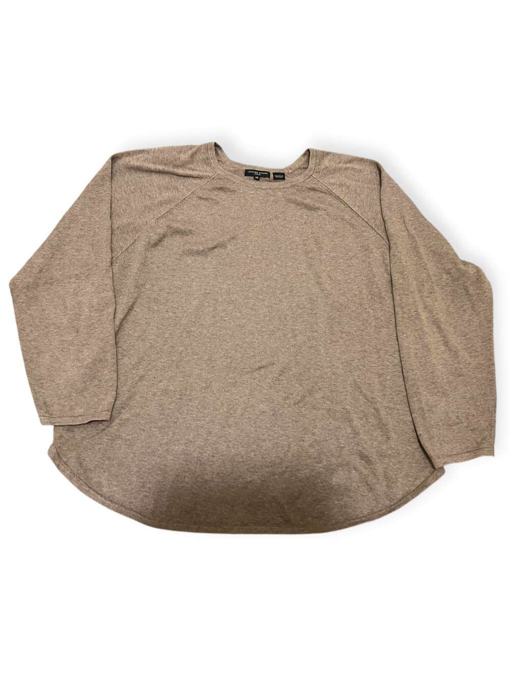 Jeanne Pierre Woman 100% Cotton Long Sleeve Sweater 2X Beige